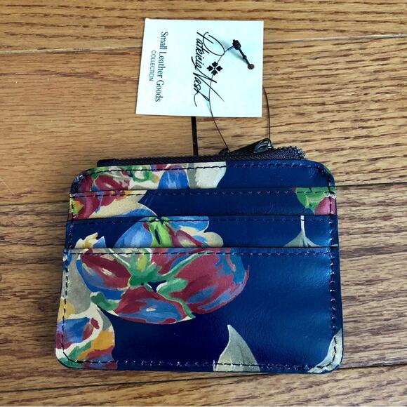 Patricia Nash Cassis Le Fleur ID Leather Card Blue Floral Wallet NWT - Picture 7 of 7